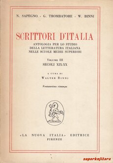 SCRITTORI D ITALIA - antologia per lo studio della letteratura italiana nelle scuole medie superiori - volume III (tal.)-0