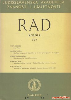 RAD JAZU - knjiga 377 - odsjek za muzičku umjetnost: knjiga III-0