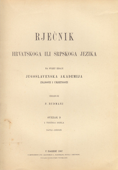 RJEČNIK HRVATSKOGA ILI SRPSKOGA JEZIKA - SVEZAK 9-0