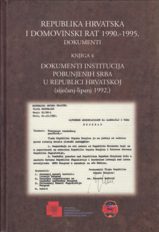 REPUBLIKA HRVATSKA I DOMOVINSKI RAT 1990-1995 - DOKUMENTI - KNJIGA 4-0