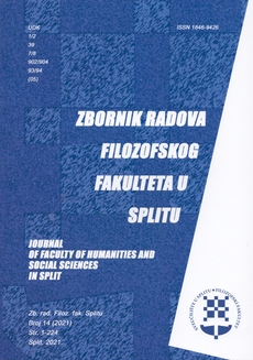 ZBORNIK RADOVA FILOZOFSKOG FAKULTETA U SPLITU BR. 14 (2021)-0 ZBORNIK RADOVA FILOZOFSKOG FAKULTETA U SPLITU BR. 14 (2021)-0