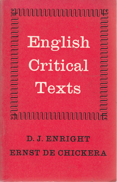 ENGLISH CRITICAL TEXTS, 16th Century to 20th Century-0