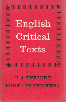 ENGLISH CRITICAL TEXTS, 16th Century to 20th Century-0