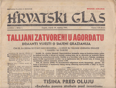 HRVATSKI GLAS, dnevni list 1941. (1-195)-1