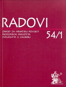 RADOVI ZAVODA ZA HRVATSKU POVIJEST FFZG-A 54/1-0 RADOVI ZAVODA ZA HRVATSKU POVIJEST FFZG-A 54/1-0