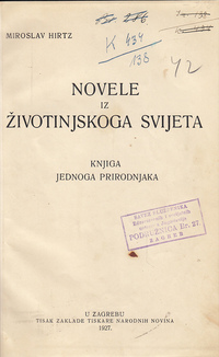 NOVELE IZ ŽIVOTINJSKOG SVIJETA - Knjiga jednog prirodnjaka-0